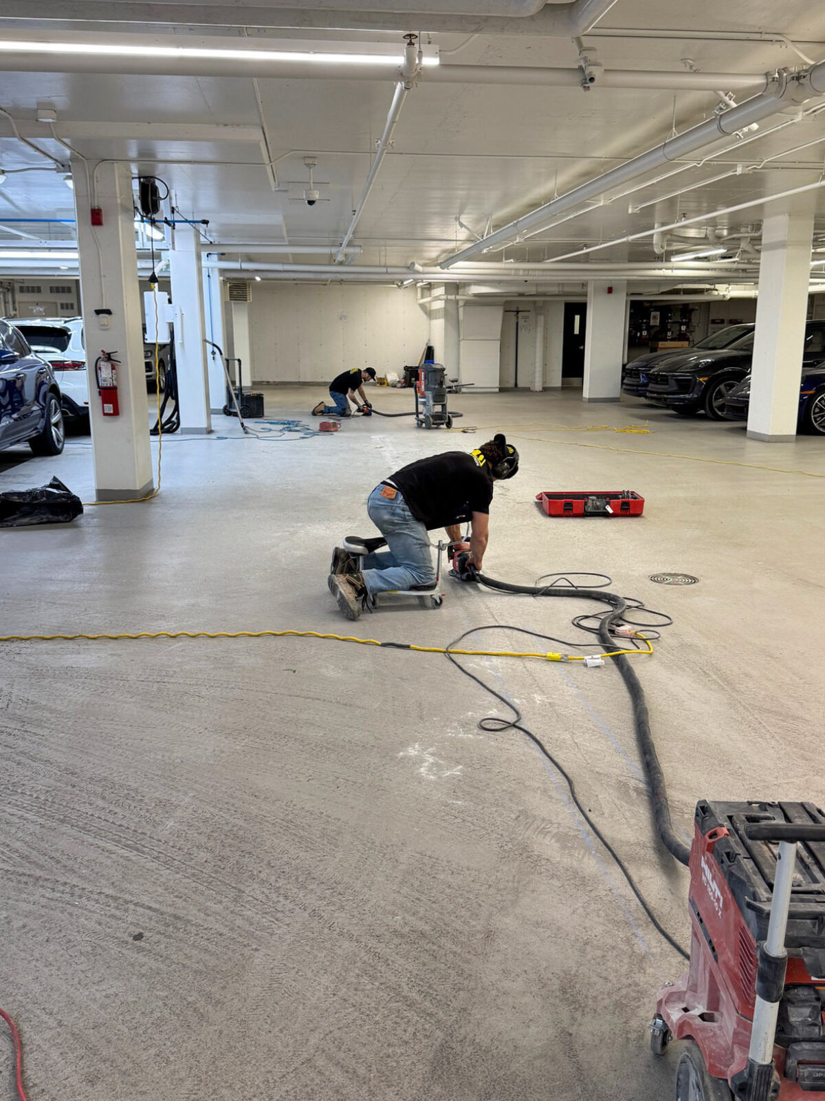 Resurfacing floor garage parking concrete RBA Construction